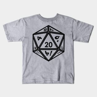 Transparent D20 Dice (Black Outline) Full Size Kids T-Shirt